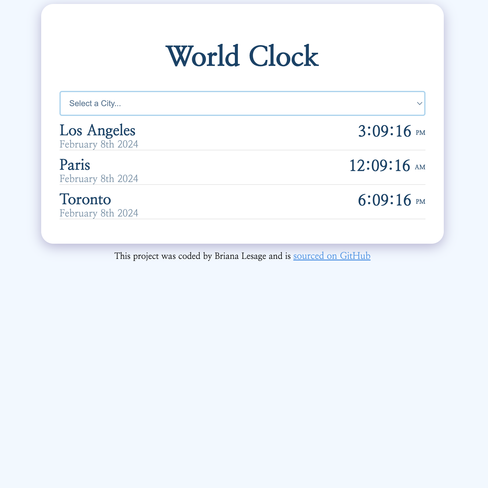 world clock project